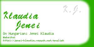 klaudia jenei business card